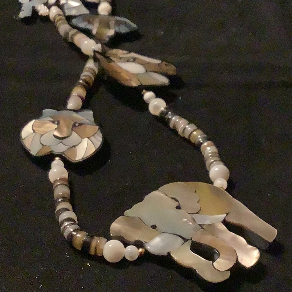 Lee Sands mother of pearl necklace